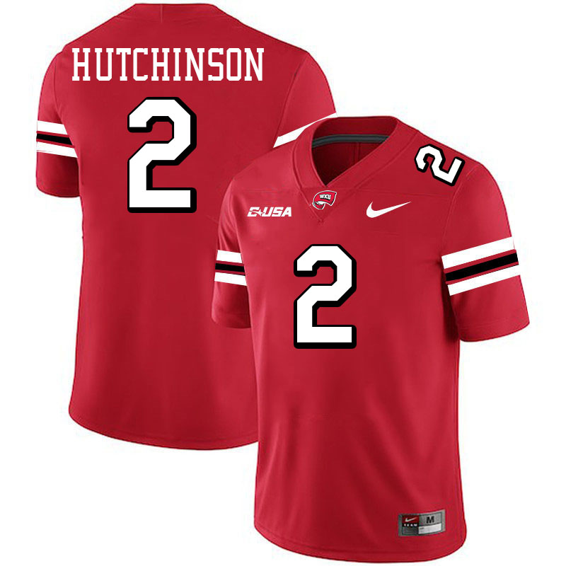 K.D. Hutchinson WKU Jersey, Western Kentucky Hilltoppers #2 K.D. Hutchinson Jersey Youth-Red